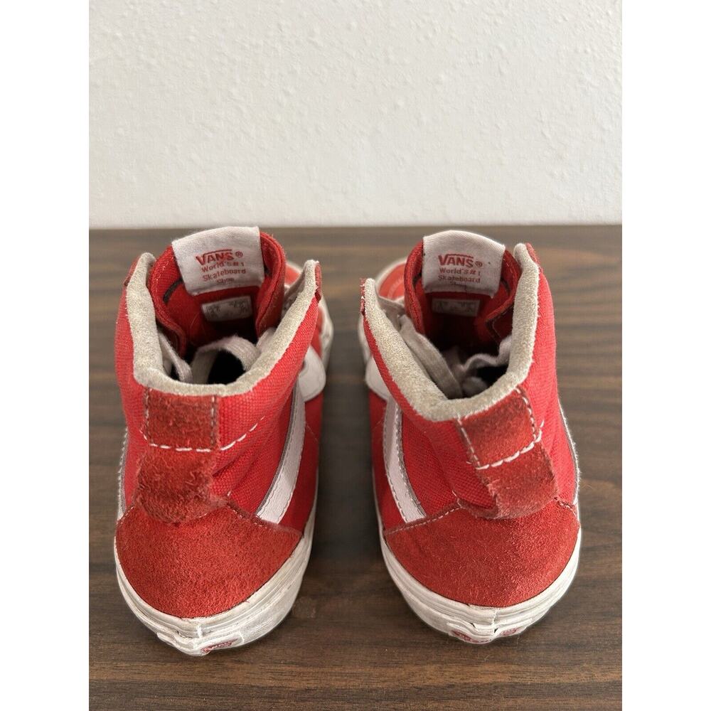 Vans Sk8 HI Womens Size 6 Red High Top Skate Sneakers Mens 4 Unisex Old Skool - Picture 6 of 11